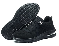 Men's Steel Toe Safety Shoes Quick-Lace Flying Knit Breathable Upper Slip & Puncture Resistant for Construction