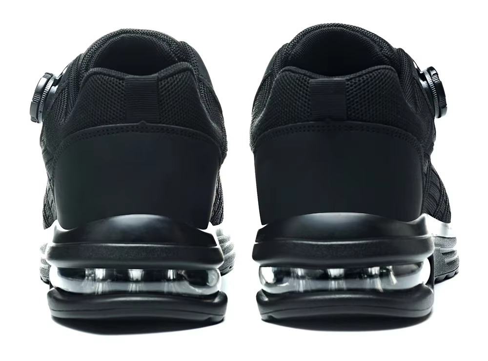 Men's Steel Toe Safety Shoes Quick-Lace Flying Knit Breathable Upper Slip & Puncture Resistant for Construction