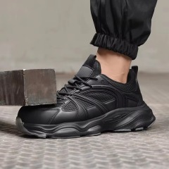 Microfiber Leather Lightweight Steel Toe Safety Shoes Slip & Puncture Resistant Unisex for Construction Industry