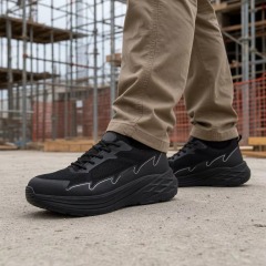 Non-Metallic Toe Safety Shoes Breathable Knit Upper Lightweight Slip & Puncture Resistant for Construction & Industry