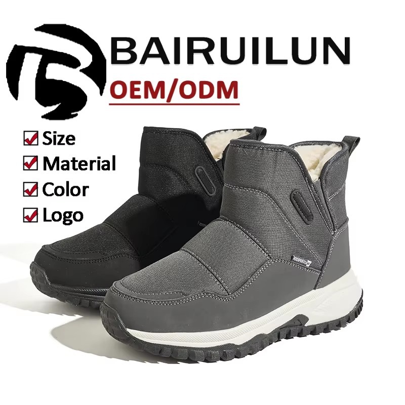 OEM Slip-On Winter Warm Fur Lined Unisex Ankle Snow Boots Waterproof Anti-Slip Women Outdoor Platform Warm Snow Boots