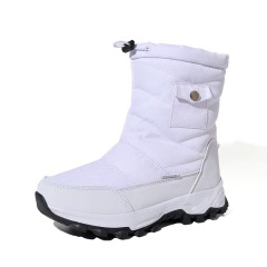 Women Men Waterproof Rip-stop Oxford Cushioned Comfort Winter Boots Wholesale Non-slip Foldable Ice Cleats Mid Calf Snow Boots