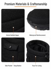 Women Men Waterproof Rip-stop Oxford Cushioned Comfort Winter Boots Wholesale Non-slip Foldable Ice Cleats Mid Calf Snow Boots