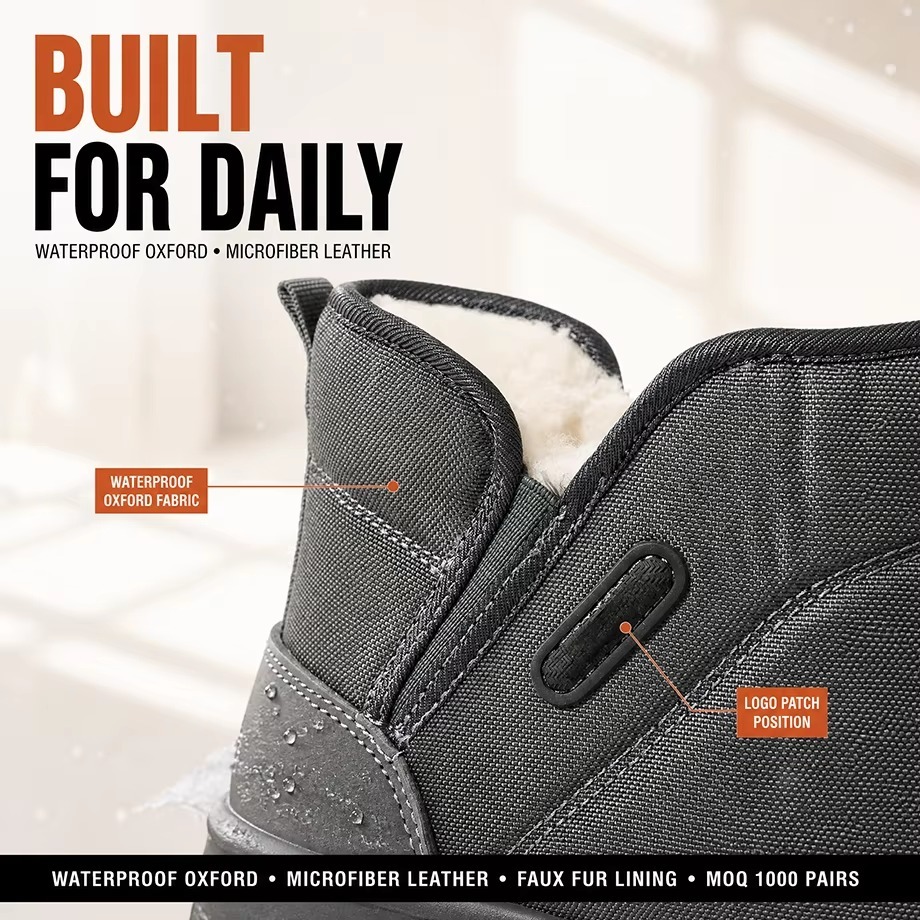 OEM Slip-On Winter Warm Fur Lined Unisex Ankle Snow Boots Waterproof Anti-Slip Women Outdoor Platform Warm Snow Boots