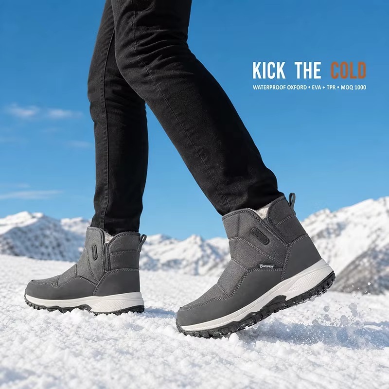 OEM Slip-On Winter Warm Fur Lined Unisex Ankle Snow Boots Waterproof Anti-Slip Women Outdoor Platform Warm Snow Boots