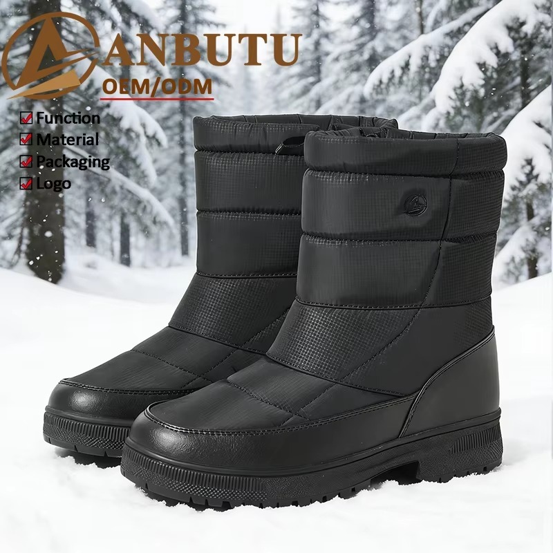 Thick Platform Snow Boots Men Women Quilted Fleece Lined Anti Slip Winter Outdoor Boots Footwear Wholesale