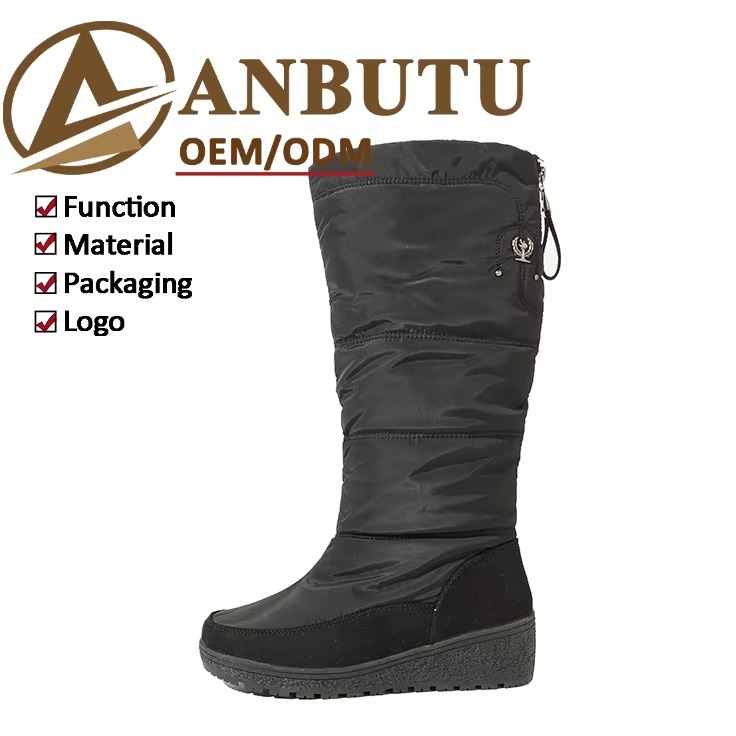 OEM Waterproof Warm High Elegant Women Wedge Out-sole Snow Boots Fashion Casual UrbanStyle Women Winter Boots