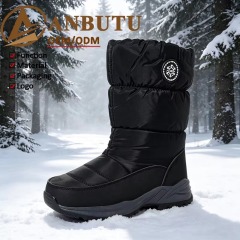 Waterproof Mid Calf Snow Boots Men Women Fleece Lined Anti Slip Sole Winter Boots Wholesale Cold Weather Footwear Factory