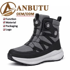ANBUTU Custom Warm Waterproof Ankle Snow Boots Fashion Soft Printed Design Anti-Slip Winter Boots for Men