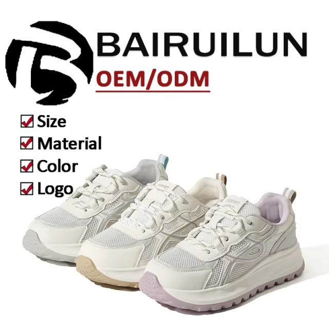 Wholesale Fashion Thick Out sole Breathable White Shoes Women Spring Casual Students Women All-match White Sneaker