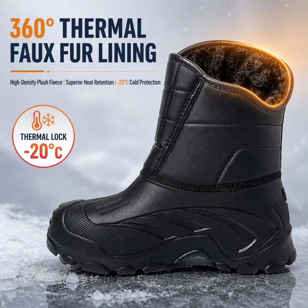 Wholesale Winter Duck Boots Men Women Hook&loop Thermal Lined Anti Skid Reflective Outdoor Snow Boots