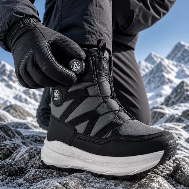 ANBUTU Custom Warm Waterproof Ankle Snow Boots Fashion Soft Printed Design Anti-Slip Winter Boots for Men