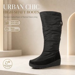 OEM Waterproof Warm High Elegant Women Wedge Out-sole Snow Boots Fashion Casual UrbanStyle Women Winter Boots
