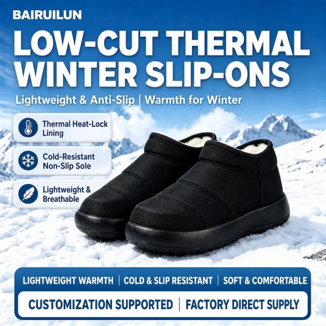 Wholesale Slip-on Thick-soled Fleece Lining Winter Snow Boots Warm and Anti-slip Unisex Wearable Winter Shoes