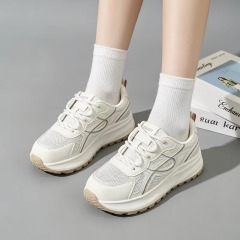 Wholesale Fashion Thick Out sole Breathable White Shoes Women Spring Casual Students Women All-match White Sneaker