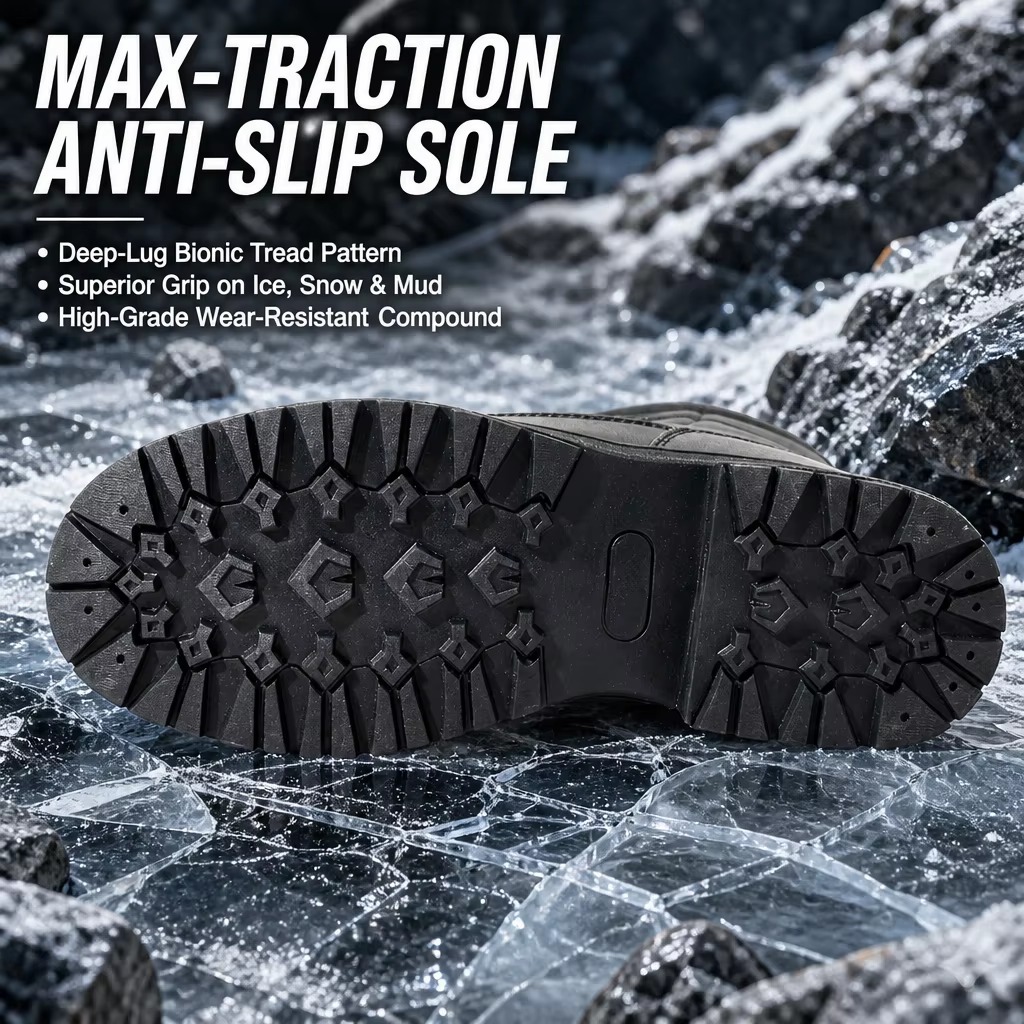 Thick Platform Snow Boots Men Women Quilted Fleece Lined Anti Slip Winter Outdoor Boots Footwear Wholesale