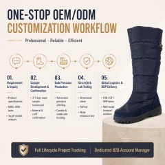 OEM Waterproof Anti-Slip Warm High Elegant Women Snow Boots Wedge Out-sole Fashion Quilted Women Winter Boots With Side Zip