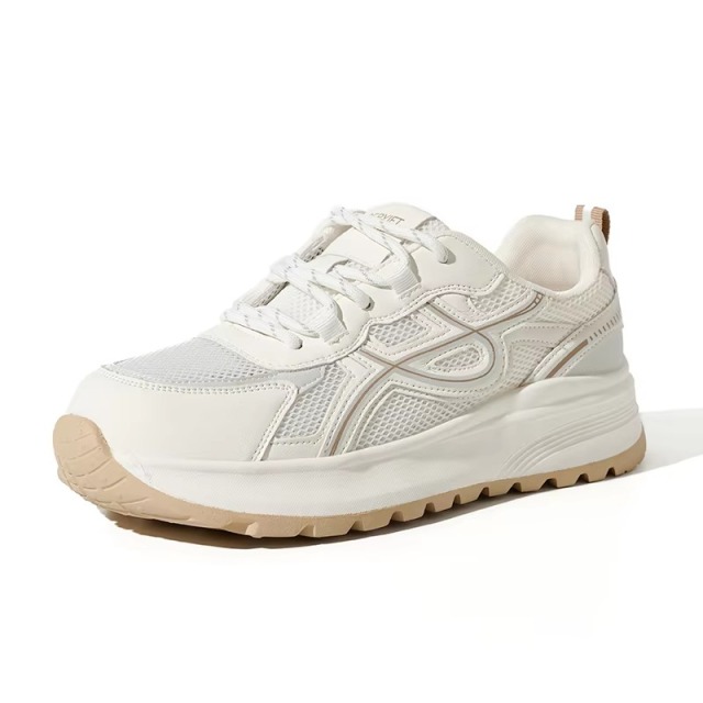 Wholesale Fashion Thick Out sole Breathable White Shoes Women Spring Casual Students Women All-match White Sneaker