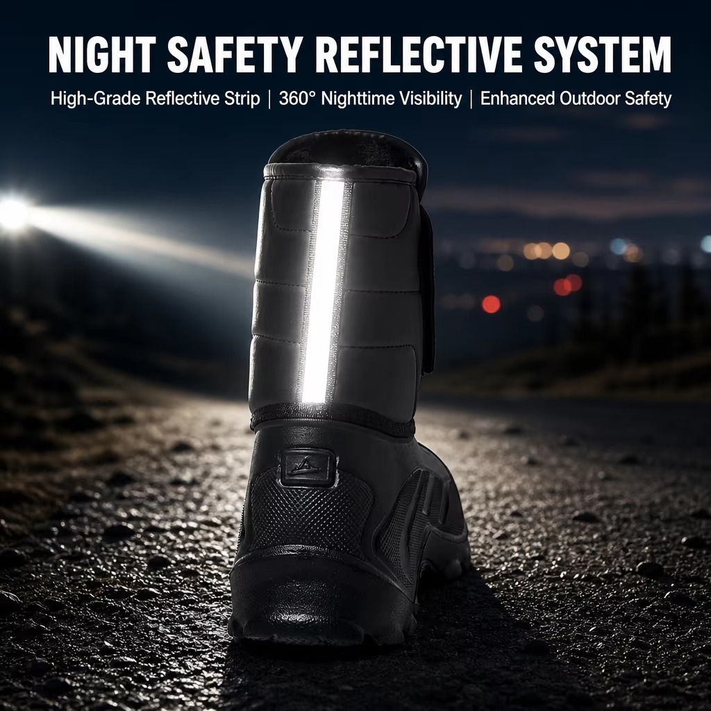Wholesale Winter Duck Boots Men Women Hook&loop Thermal Lined Anti Skid Reflective Outdoor Snow Boots