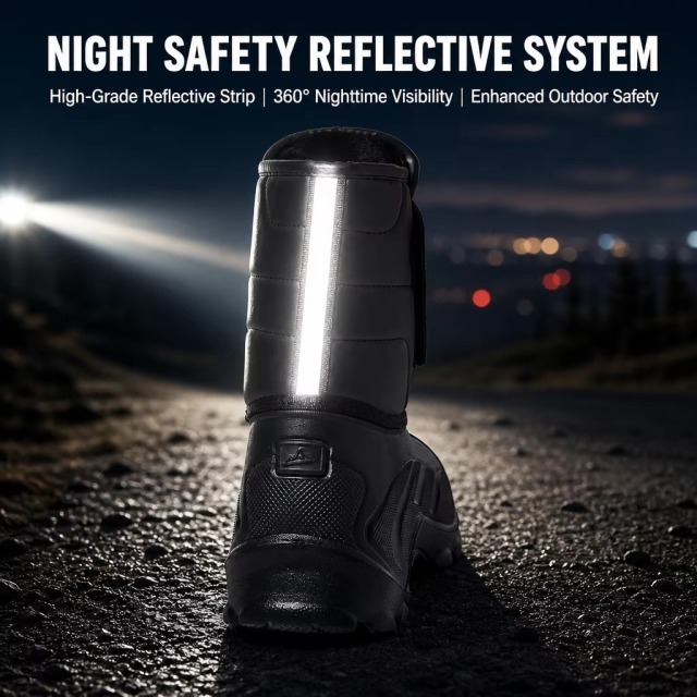 Wholesale Winter Duck Boots Men Women Hook&loop Thermal Lined Anti Skid Reflective Outdoor Snow Boots
