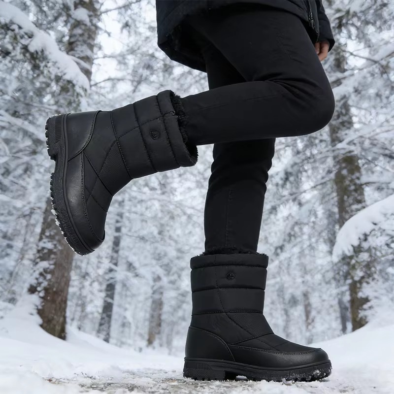 Thick Platform Snow Boots Men Women Quilted Fleece Lined Anti Slip Winter Outdoor Boots Footwear Wholesale