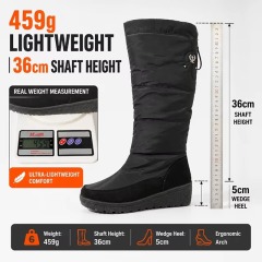OEM Waterproof Warm High Elegant Women Wedge Out-sole Snow Boots Fashion Casual UrbanStyle Women Winter Boots