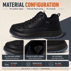OEM Men Winter Plush Lined Warm Casual Winter Shoes Sneakers Lace up Thermal Walking Snow Boots for Men