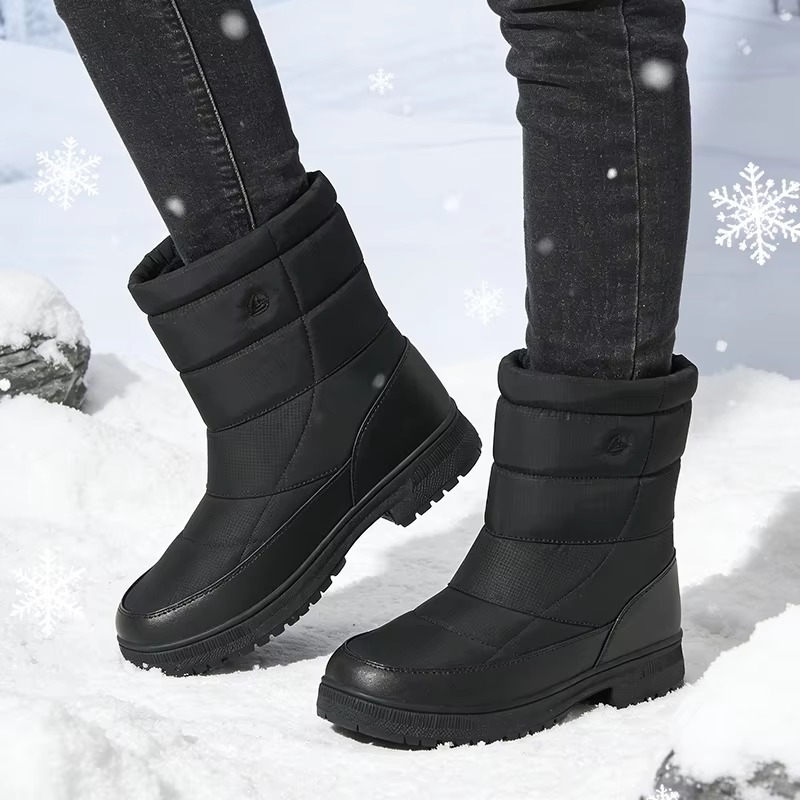 Thick Platform Snow Boots Men Women Quilted Fleece Lined Anti Slip Winter Outdoor Boots Footwear Wholesale