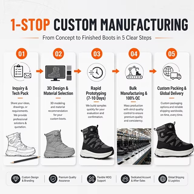 ANBUTU Custom Warm Waterproof Ankle Snow Boots Fashion Soft Printed Design Anti-Slip Winter Boots for Men