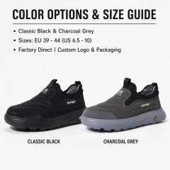 Large Size Wholesale OEM Men's Winter Slip-On Casual Shoes Anti-Slip Chunky Sole Wide Fit Fur Lined Warm Walking Shoes