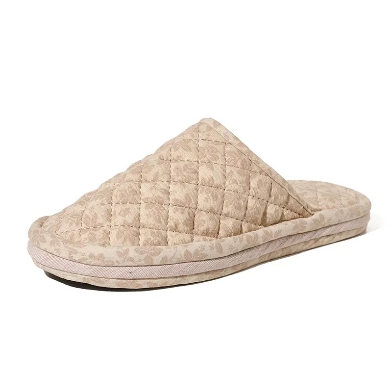 Fresh Design Fabric Slippers Couple Women Indoor Home Non Slip Soft Sole Wood Floor Slippers Fall Winter House Slippers