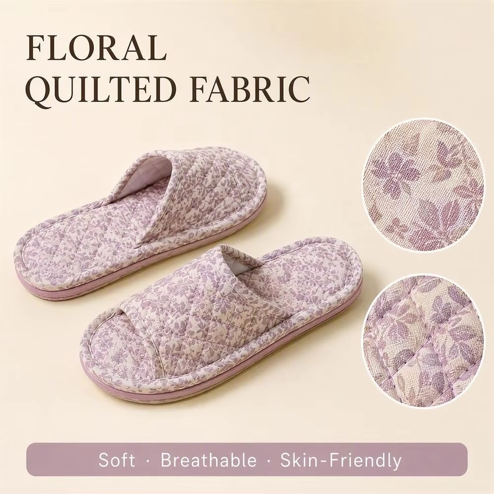 Fresh Design Fabric Slippers Couple Women Indoor Home Non Slip Soft Sole Wood Floor Slippers Fall Winter House Slippers