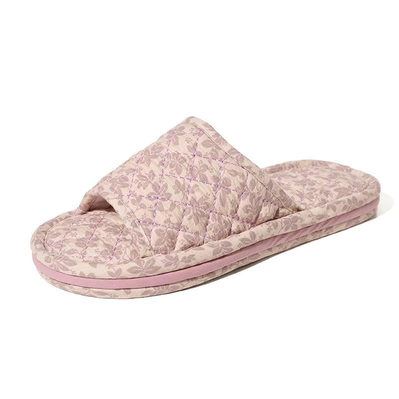 Fresh Design Fabric Slippers Couple Women Indoor Home Non Slip Soft Sole Wood Floor Slippers Fall Winter House Slippers