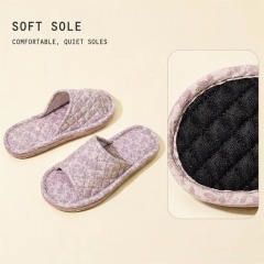 Fresh Design Fabric Slippers Couple Women Indoor Home Non Slip Soft Sole Wood Floor Slippers Fall Winter House Slippers