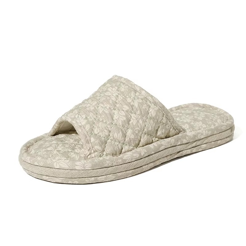 Fresh Design Fabric Slippers Couple Women Indoor Home Non Slip Soft Sole Wood Floor Slippers Fall Winter House Slippers
