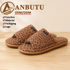 Quilted Fabric House Slippers Men Women Anti Slip Three Layer Sole Quiet Soft Comfortable All Season Indoor Wholesale