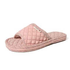 Korean Style 3-Layer Thickened Fabric Out-sole Soft Slippers Cotton Fabric Upper Anti-Slip Breathable Indoor House Shoes Slippers