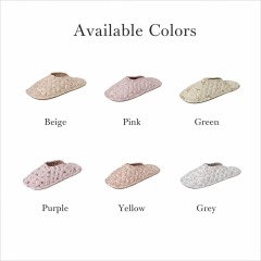 Custom Women's Quilted Cotton Breathable Slippers, Soft Silent Thin Sole Crawl Slippers for Indoor Use