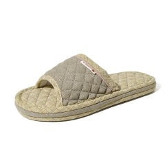 Korean Style 3-Layer Thickened Fabric Out-sole Soft Slippers Cotton Fabric Upper Anti-Slip Breathable Indoor House Shoes Slippers