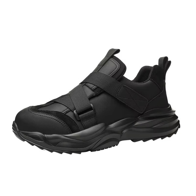 Microfiber Leather Steel Toe Safety Shoes for Men Hook & Loop Straps Slip & Puncture Resistant Mining Construction