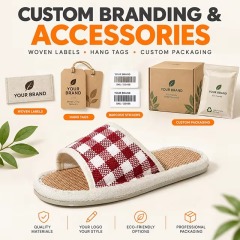 New Japanese Korean Style Linen Slippers for Suitable Indoor All Seasons Featuring Plaid Pattern Silent Non-slip Design Slippers