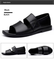 Men's Roman Sandals 2025 Summer Open Toe Slip-On Anti-slip Casual Cowhide Outdoor Beach Shoes Large Size 48