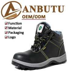 Warm Plush Lining Steel Toe Safety Shoes for Men Winter Slip & Puncture Resistant Large Size Construction Work Boots