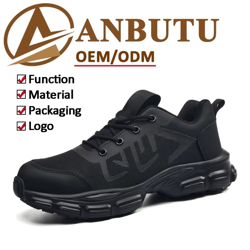 Breathable Knit Upper Steel Toe Safety Shoes Men's Impact & Puncture Resistant Wholesale Construction Work Shoes