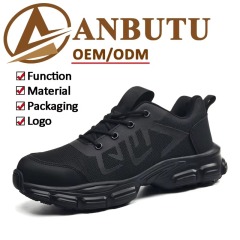 Breathable Knit Upper Steel Toe Safety Shoes Men's Impact & Puncture Resistant Wholesale Construction Work Shoes