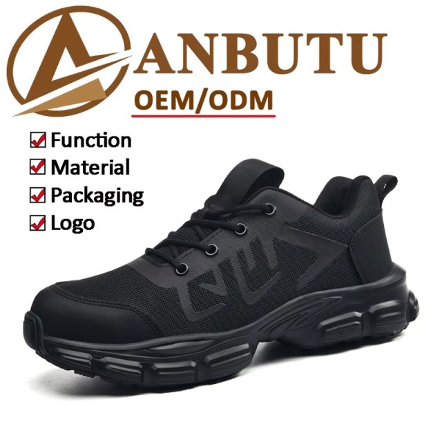 Breathable Knit Upper Steel Toe Safety Shoes Men's Impact & Puncture Resistant Wholesale Construction Work Shoes