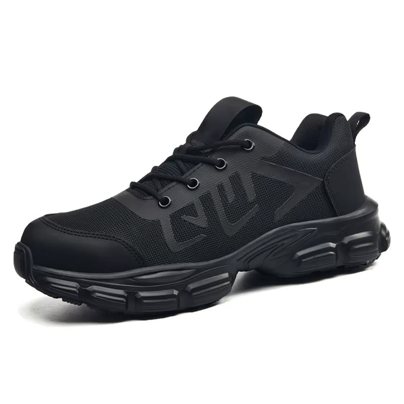 Breathable Knit Upper Steel Toe Safety Shoes Men's Impact & Puncture Resistant Wholesale Construction Work Shoes