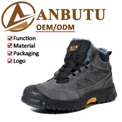 Suede Leather Safety Shoes Slip-Resistant Rubber Sole Kevlar Mid-sole Plastic Coated Steel Toe Cap Insulated Work Shoes