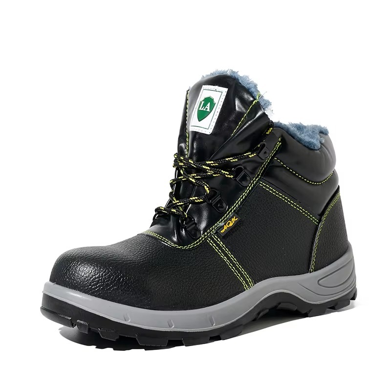 Warm Plush Lining Steel Toe Safety Shoes for Men Winter Slip & Puncture Resistant Large Size Construction Work Boots