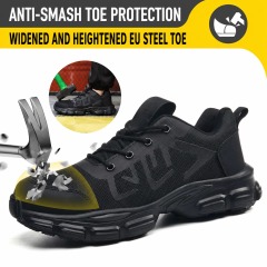 Breathable Knit Upper Steel Toe Safety Shoes Men's Impact & Puncture Resistant Wholesale Construction Work Shoes